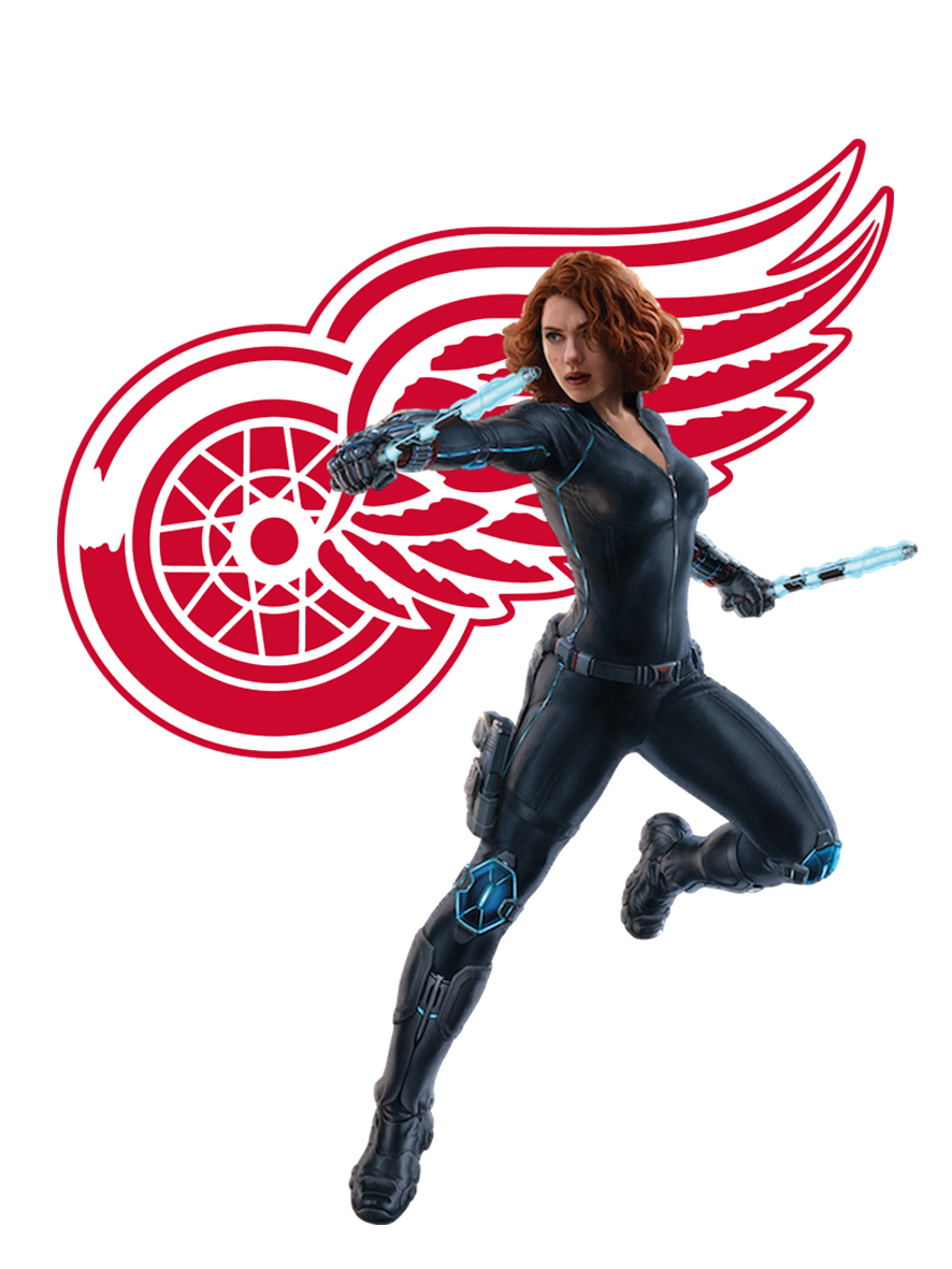 Detroit Red Wings Black Widow Logo vinyl decal